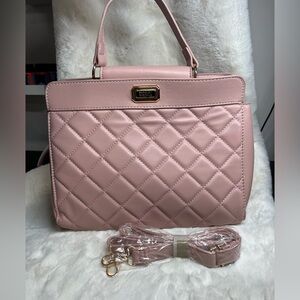 Badgley Mischka Pink Quilted Satchel